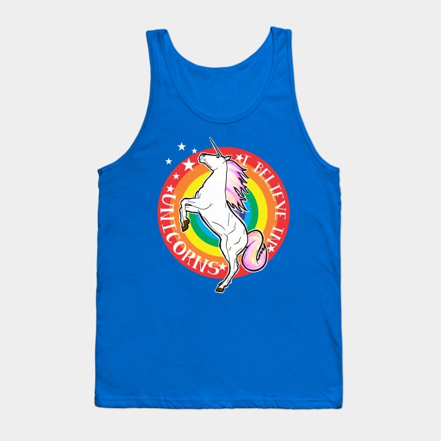 I Believe in Unicorns Tank Top by Tezatoons